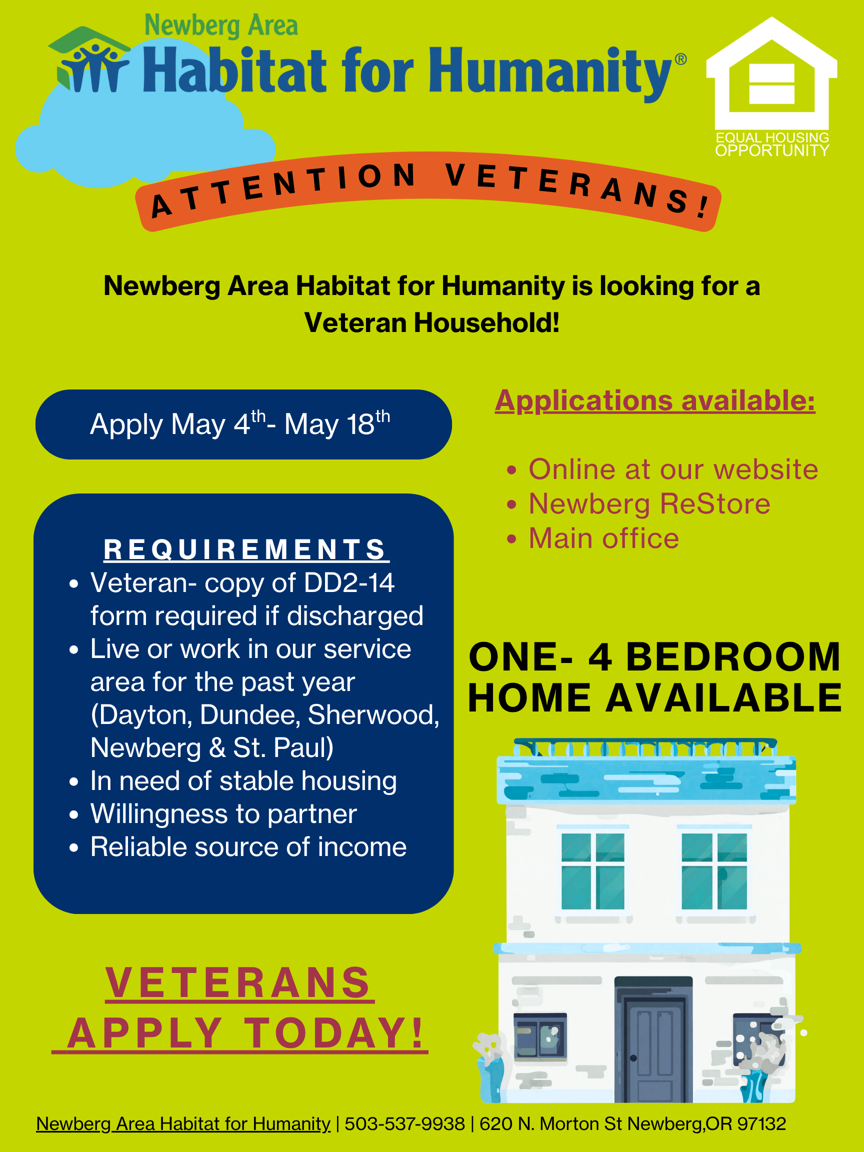 Veterans Build Homeownership Flyer English