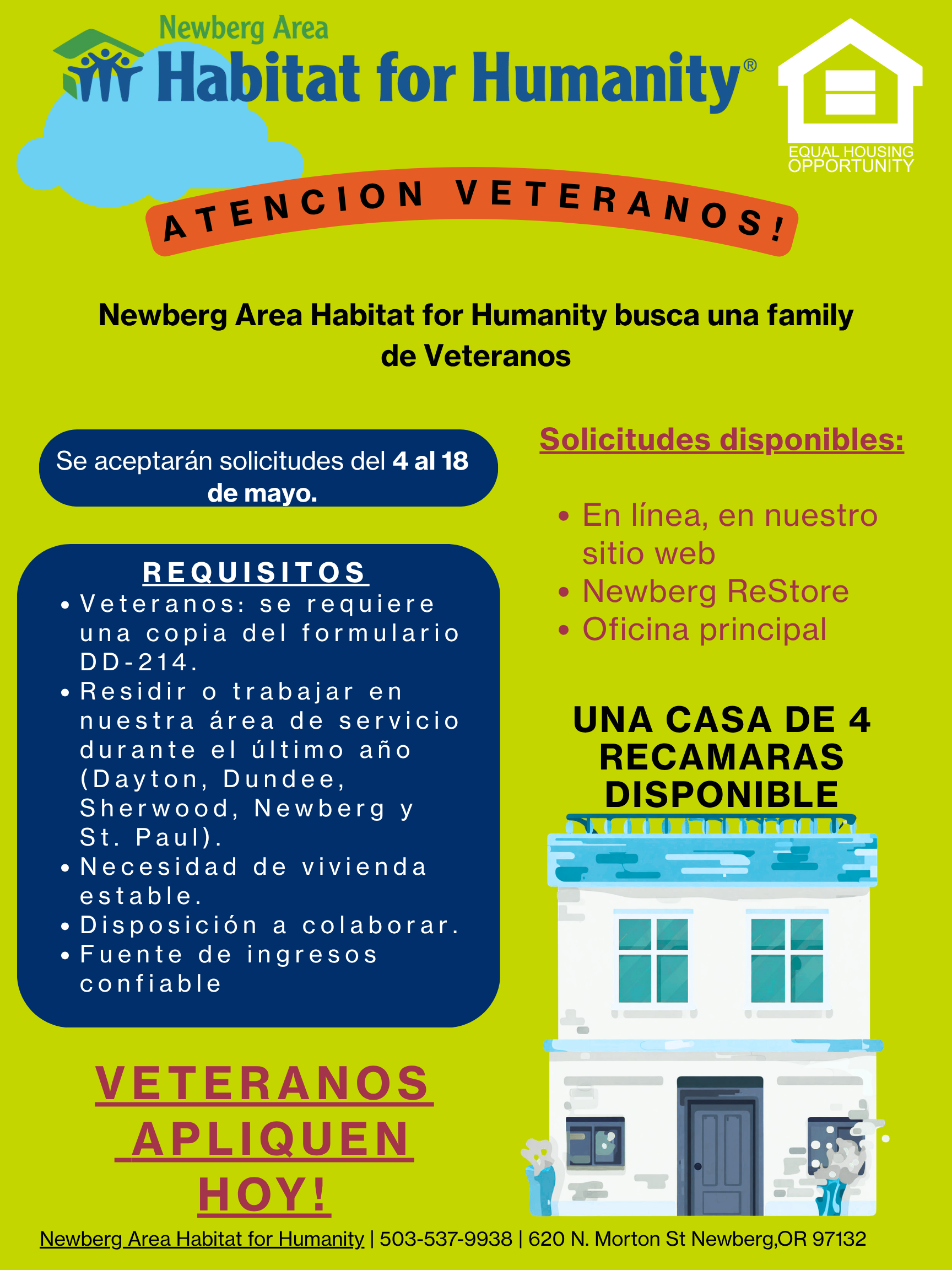 Veteranos construyen folleto de propiedad de vivienda español